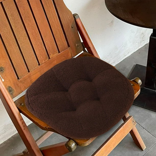 Almohadilla de almohada redonda de la almohadilla de 18 pulgadas de colchón de heces para sillas de comedor en casa marrón oscuro