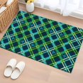 thumbnail image 3 of Ethic Texture Front Door Rugs 2x3 ft Green Blue Geometric Black Plaid Vintage Small Rug for Entryway Non Slip Washable Bathroom Door Mat Absorbent Floor Mat for Indoor Entrance, 3 of 9