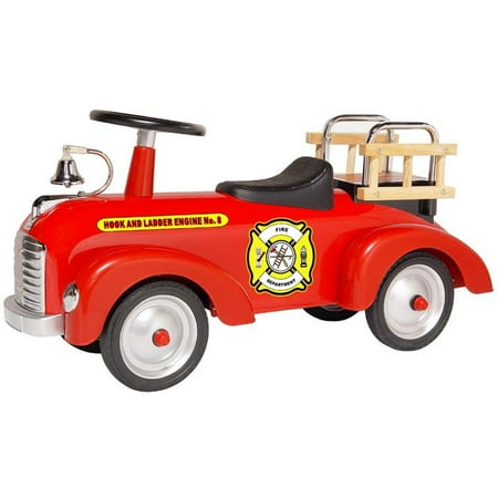 Morgan Cycle Vintage Fire Engine Scoot-ster Riding Push Toy