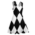 thumbnail image 4 of 2024 Clothing Graphic Women Dress Skate Oversize Wear Street Sleeveless Dresses Beach Print Vintage Dress Plaid White And Black, 4 of 7