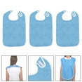 thumbnail image 6 of Gazechimp 3Pcs Adult Bibs Machine Washable Reusable Adjustable for Seniors Elderly Men azure color, 6 of 8