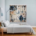 thumbnail image 5 of Curtains 84 Inches Long 2 Panels, Vintage Blue Floral Grommets Window Treatment Curtain, Butterflies Watercolor Flower Tan Thermal Curtains Drapes for Living Room/Bathroom, 5 of 9