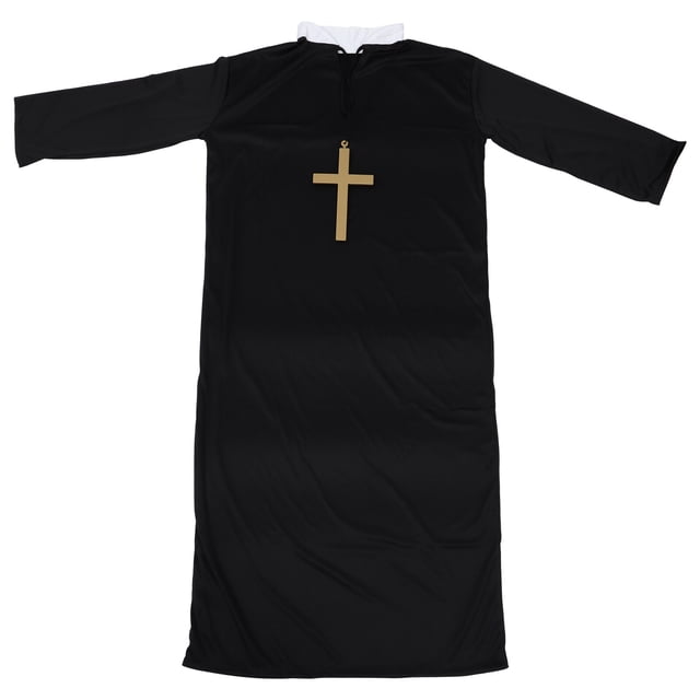 KAKOWELY 1 juego de disfraz de sacerdote para adultos de Halloween, ropa creativa para cosplay, accesorios para fiestas