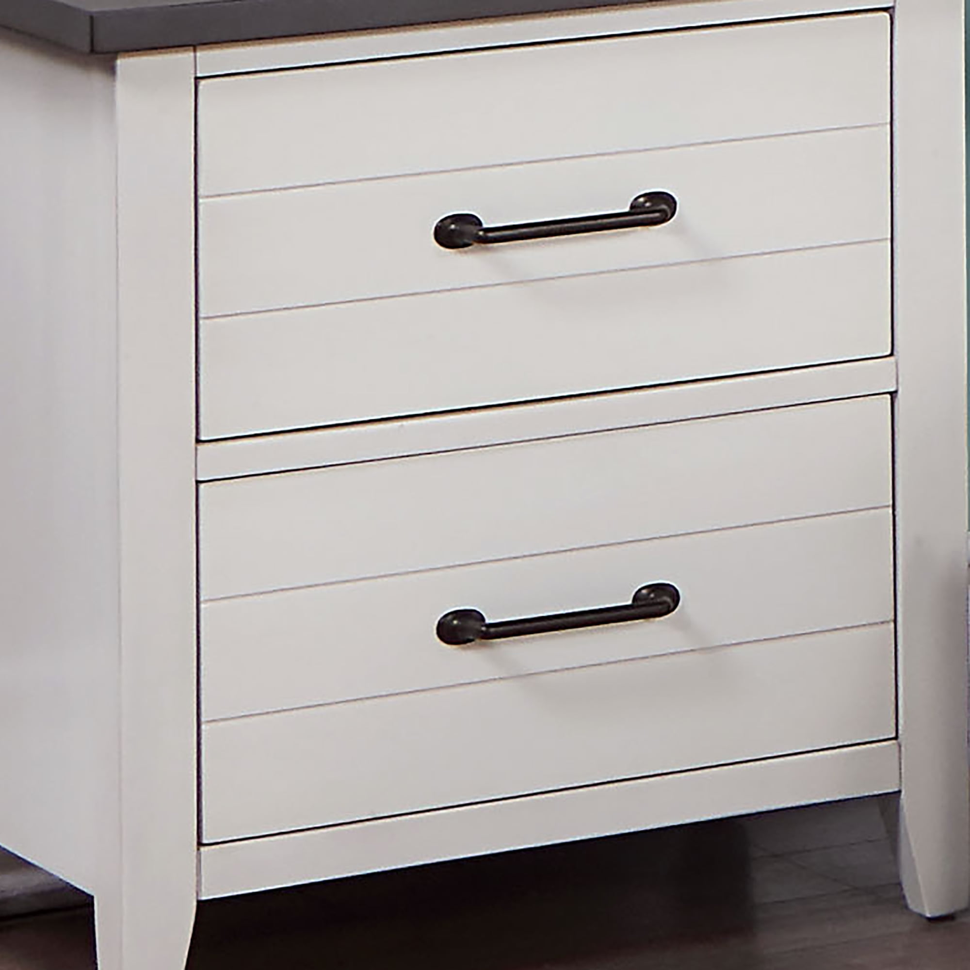 Furniture of America Senet Adult Modern 2-Drawer Nightstand, White