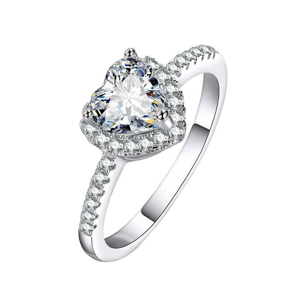 Elegant Zircon Bridal Wedding Engagement Ring Band for Her Special Day