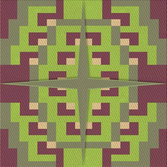 Ahgly Company Indoor Square Patterned Pistachio Green Area Rugs, 4' Square