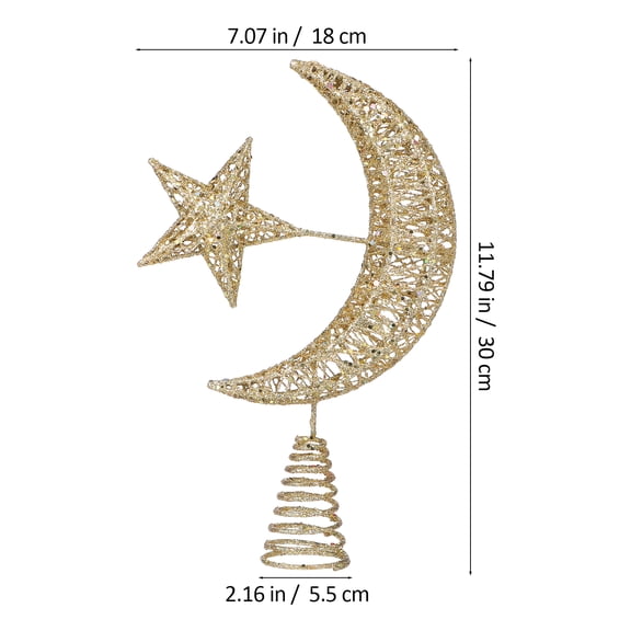 unbranded Golden Christmas Tree Topper for Holiday Decor Iron Material Adds Festive Atmosphere 6.3 Inches