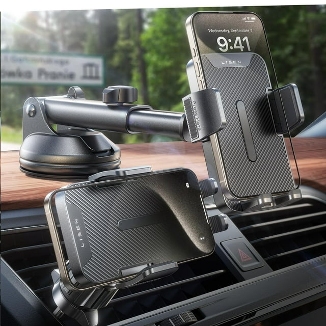 Soporte de teléfono de coche LISEN 3 en 1 para iPhone Samsung