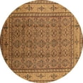 thumbnail image 1 of Ahgly Company Indoor Round Oriental Brown Industrial Area Rugs, 7' Round, 1 of 4