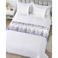 thumbnail image 5 of Bed Runner Scarf Twin Size, Purple Eucalyptus Leaves Stain Bed Runners & Scarves for Foot of Beds, Watercolor Spring Summer Botanical Decorative Bedding Runner Scarf for Hotel 71 x20 Inch, 5 of 6