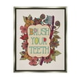 thumbnail image 3 of Stupell Industries Intricate Floral Shapes Brush Your Teeth Toothbrush Graphic Art Luster Gray Floating Framed Canvas Print Wall Art, Design by Valentina Harper, 3 of 5