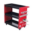 thumbnail image 3 of Carro rodante de 3 niveles para trabajo pesado, organizador móvil de hardware de taller, carros utilitarios con ruedas para reparación de automóviles, B rojo mayimx carro de almacenamiento, 3 of 7