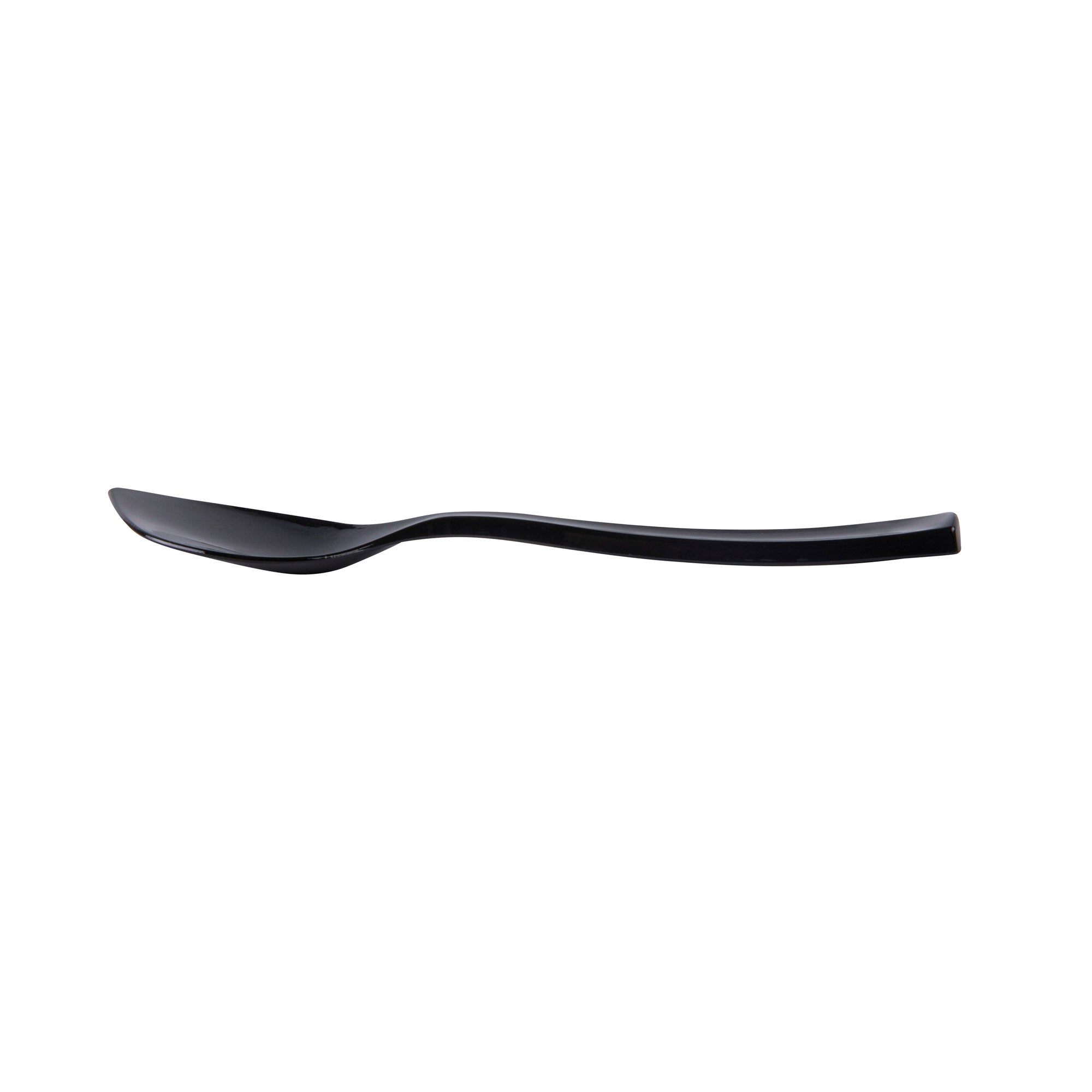 Coppetta Black Plastic Petal Spoon - 4 1/2" x 1" - 500 count box
