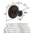 thumbnail image 6 of Amerock Faircrest 1-1/4 inch (32mm) Diameter Oil-Rubbed Bronze Cabinet Knob, 6 of 7