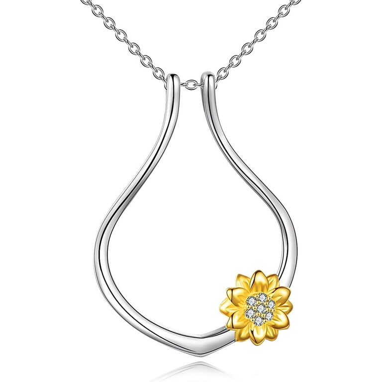 Sterling Silver Ring Holder Necklace Engagement Ring Keeper