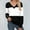Black, variant on Women's V-Neck Color Matching Long-Sleeved Fashion Blouse, CuffSide Button Decoration, the OverallCasual Loose, Suitable for Spring andAutumn Wear Ladies Blouse.