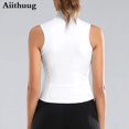thumbnail image 5 of Aiithuug-Chaleco atlético con cremallera para mujer, chaqueta sin mangas para correr, Yoga, camisetas de cuello alto, Top deportivo, Tops de entrenamiento para Fitness, 5 of 5