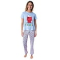 thumbnail image 6 of Peanuts Womens' Snoopy Happiness is Sleeping In Short-Sleeve Shirt Pajama Pant 2PC Set Lounge Sleepwear, 6 of 8