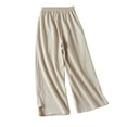 thumbnail image 2 of Meichang Womens Loose Cotton Linen Pants Elastic Waisted Solid Palazzo Pants Lightweight Comfy Summer Capris Pants Trendy Going Out Lounge Wide Leg Pants, 2 of 6