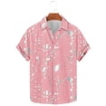 thumbnail image 3 of Yaoyar Mens Colorful Floral Hawaiian Short Sleeve Button Down Casual Top Bloom Design Turn Down Collar Style Short Sleeve Shirt, 3 of 6