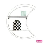 Urban Shop Novelty 2-Tier Crescent Moon Matte Floating Shelves