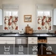 thumbnail image 4 of Pioneer Kitchen Curtains and Valance Set 24 Inch Tier White Flowers on Red Curtains Small Drapes for Cafe Living Room Bathroom Farmhouse 3 Pieces Set Rod Pocket, 4 of 6