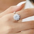 thumbnail image 6 of EOEMY Exquisite Rotating Flowers Crystal Open Ring Adjustable Women Wedding Jewelry-#14, 6 of 9