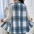 thumbnail image 6 of Xdegoge Women's Flannel Plaid Vest Sleeveless Button Dwon Dressy Casual Fashion Jackets with Pockets, 6 of 6