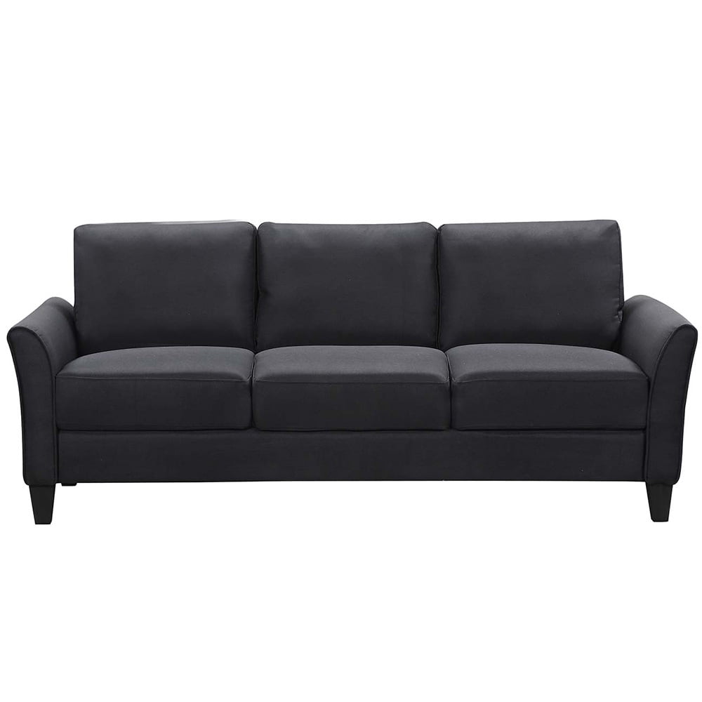 Kepooman Fabric Sofa Chair, Living Room Armrest Single Sofa, Recliner Sofa with Curled Handrails and Nail Head Trim, Brown Kepooman Fabric Sofa Chair, Living Room Armrest Single Sofa, Recliner Sofa with Curled Handrails and Nail Head Trim, Brown
