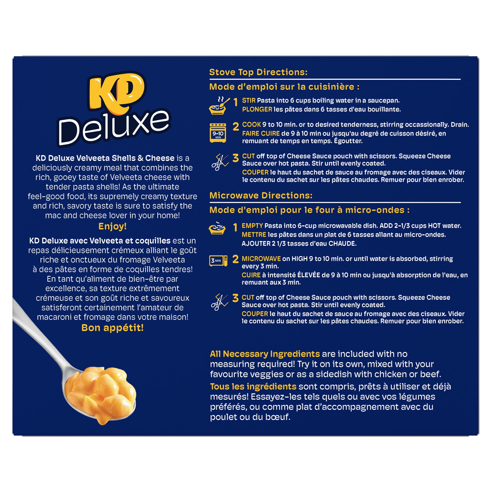 Kraft Deluxe Velveeta & Shells, Packaged Meal, Shelf-Stable, 350g