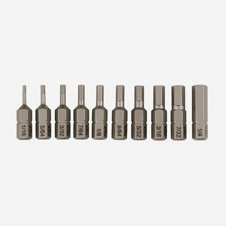 Sae Hex Bit Set - Wiha 72596 10 Piece Hex SAE Insert Bit Set