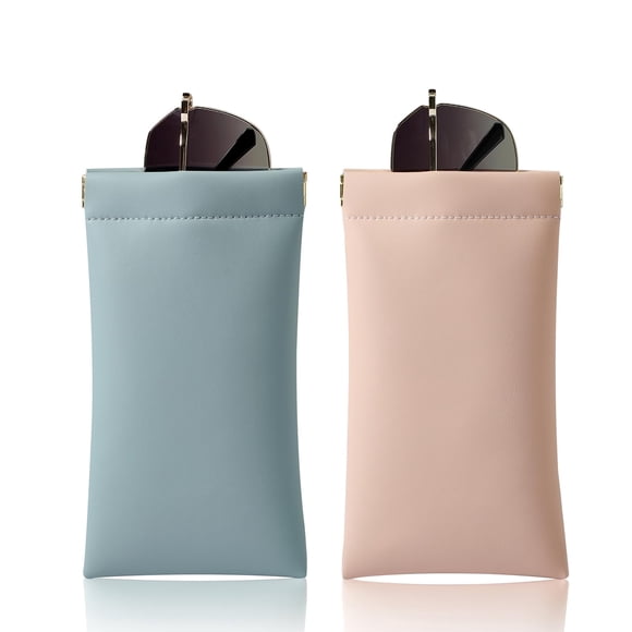 Estuche para anteojos de sol MEIBOOCH con cierre superior de cuero organosilícico