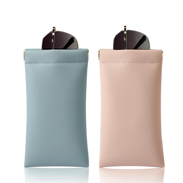 Estuche para anteojos de sol MEIBOOCH con cierre superior de cuero organosilícico