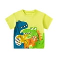 thumbnail image 2 of Baby Boy Summer Clothes Kids Toddler Boys and Girls Summer Colorful Cartoon Dinosaur Prints Short Sleeve T Shirts Toddler T Shirts Green 3 Years-4 Years, 2 of 7