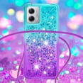thumbnail image 4 of Funda para Motorola Moto G 5G 2023 Brillantina Líquida Divertida Reluciente y con Cristales en Movimiento Cuerpo Cruzado con Cordón Ajustable, 4 of 5