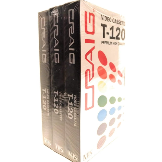 Cintas de vídeo VHS Craig CC358 Premium Blank T-120 120 min x3