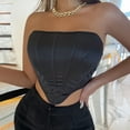 thumbnail image 6 of MESSUEN Bandeau for Women Corset Tops for Women Womens Blouses Casual Corset Lace Off Shoulder Sleevesless Tank Womens Shirts Dressy Casual Women's Blouses Dressy Casual Black L, 6 of 9