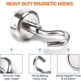 thumbnail image 4 of Muyoka Ganchos magn茅ticos, 20 imanes de tierra resistentes de m谩s de 66 libras con gancho para refrigerador, gancho de crucero extra fuerte para colgar, colgador magn茅tico para cortina, parrilla, 4 of 7