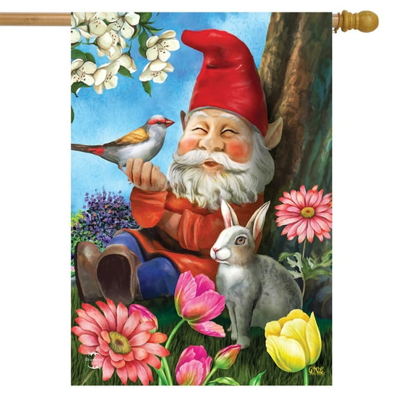 Briarwood Lane Garden Gnome Spring House Flag