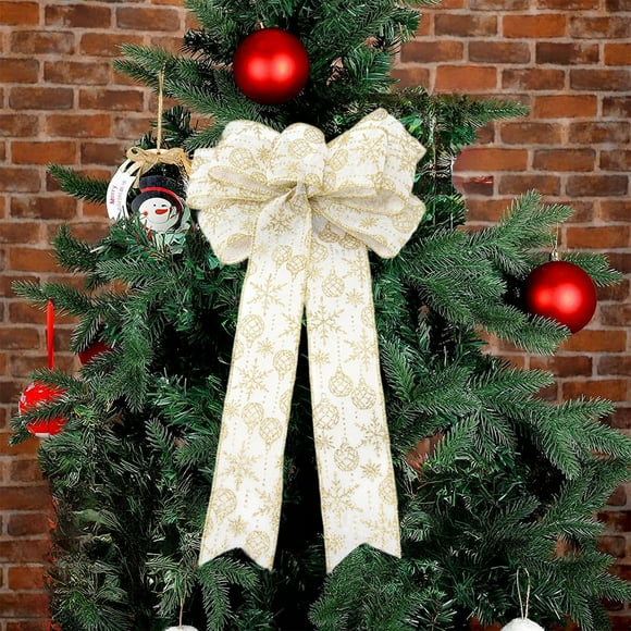 Dvkptbk Nœud Décoratif en Tissu Nœud de Noël Décoration d'Ambiance Festive Matériel Polyester Accessoires de Noël Décoration Maison Décorations de Noël