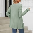 thumbnail image 4 of Xdegoge Cardigan Sweaters for Women with Pockets Lightweight Open Front Thin Long Cardigans Fall Long Sleeve Knit Sweater with Pockets Casual Outerwear 2025 Green L, 4 of 4