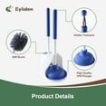 thumbnail image 2 of Eyliden Toilet Brush and Plunger Set for Toilet Cleaning, Brush with Base, Blue, 2 Count, 2 of 7