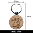 thumbnail image 2 of Gran Vocabulario Spanish Great Vocabulary Armadillo Engraved Wood Round Keychain Tag Charm, 2 of 6