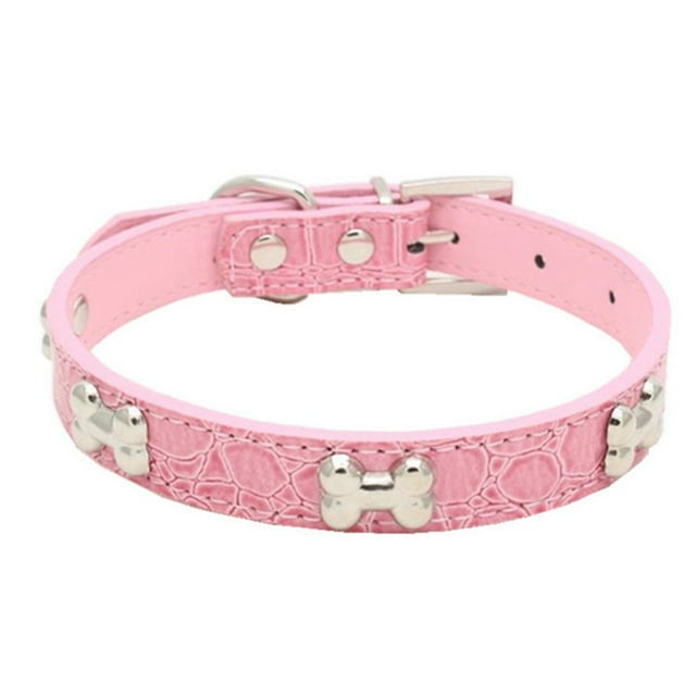 Pet Collar Fashion Metal Bone Adjustable Dog Collar Cat Collar Puppy Collar