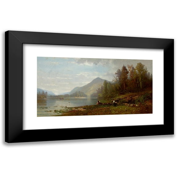 Edward B. Gay 14x9 Black Modern Framed Museum Art Print Titled - Lake Placid, New York (1872)