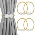 thumbnail image 1 of LAICAIW 4 Pack Attaches Magnétiques pour Rideaux, Attaches Décoratives pour Rideaux de Fenêtre (Or), 1 of 6