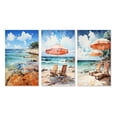thumbnail image 2 of Designart "Southern Shoreline Echoes" Nautical & Beach Wall Art Set Of 3 - Turquoise Beach Sand Canvas Set For Living Room Decor, 2 of 7