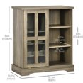 thumbnail image 3 of HOMCOM Buffet Vaisselier Armoire de Rangement avec Porte Coulissante en Verre, 3 of 10