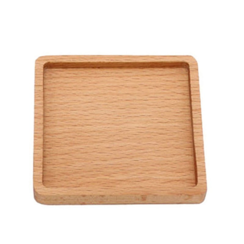 MINGXU 24pcs Square Coasters, Thin Section Wooden Hard Coaster DIY Crafts  Drink Coasters fit Kitchen Restaurant Home Bar Cafe Wedding Supplies (Light