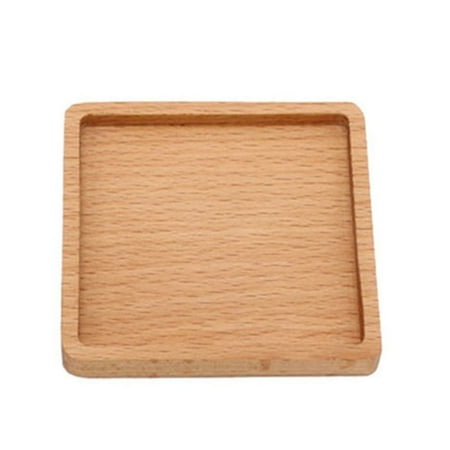 

Esho 1Pcs Household Retro Beech Black Walnut Wooden Coaster Insulation Cup Mat Pads